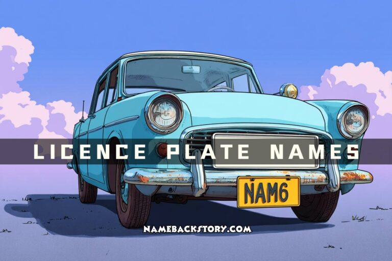 licence plate names