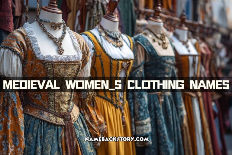medieval women's clothing names